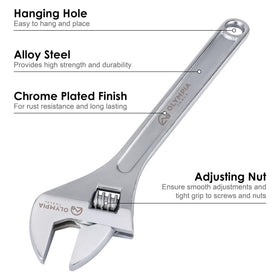 Olympia Tools knurled adjustment worm enabling smooth adjustments on the wrench