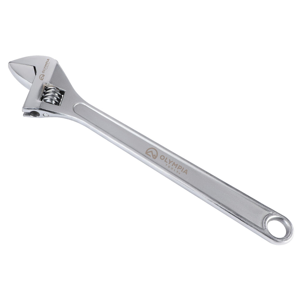 Olympia Tools 24-inch adjustable wrench overview showing versatile use