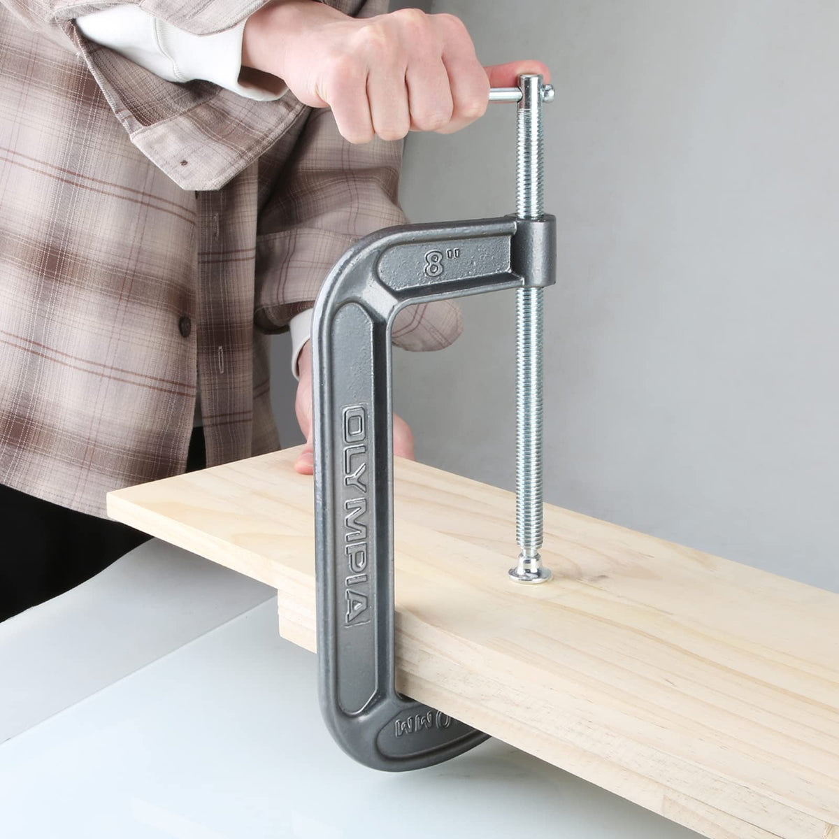 Olympia Tools C-Clamp ergonomic design supports comfortable extended use.