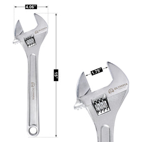 Olympia Tools chrome-plated wrench surface resists corrosion for longevity