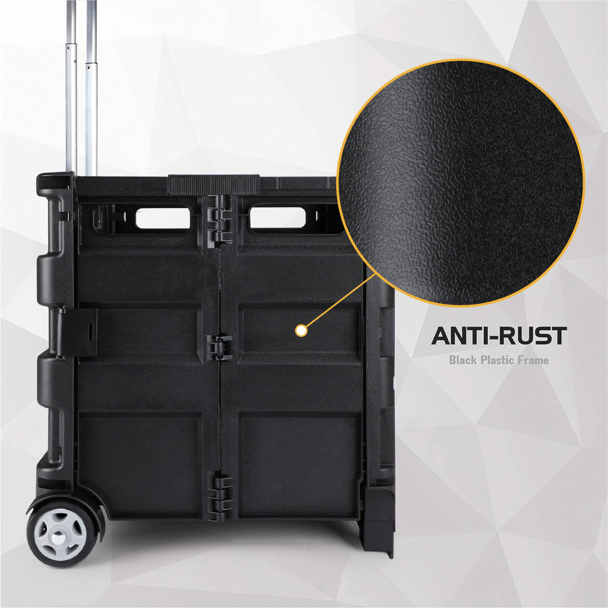 Smooth rubber tires of the Grand Pack-N-Roll for varied surfaces