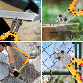 Olympia Tools Power Grip bolt cutter compact design fits a toolbox with easy access.