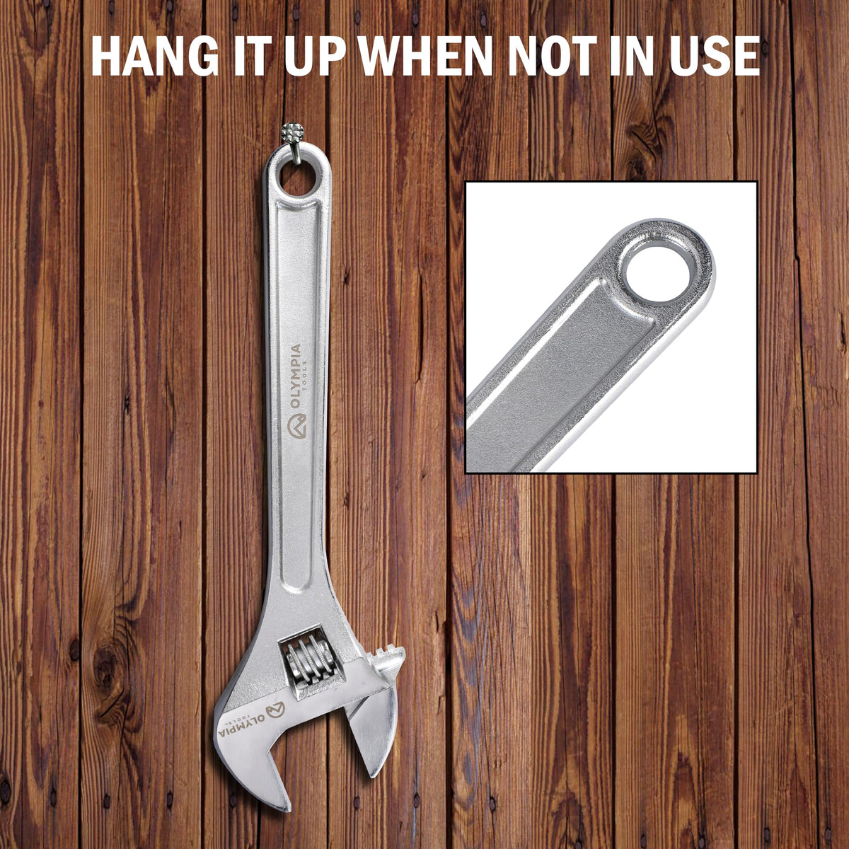 Olympia Tools wide jaw opening accommodates many fasteners