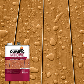 OLYMPIC WaterGuard Sequoia Red bottle for easy outdoor stain and sealant