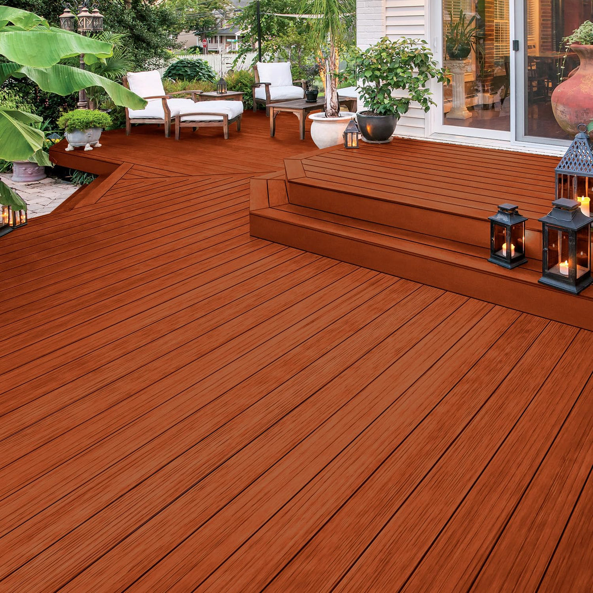 OLYMPIC WaterGuard Sequoia Red brush application for even coating