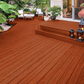 OLYMPIC WaterGuard Sequoia Red brush application for even coating
