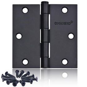 OMANSKO 24-pack matte black hinge with square 6-hole design for interior doors.