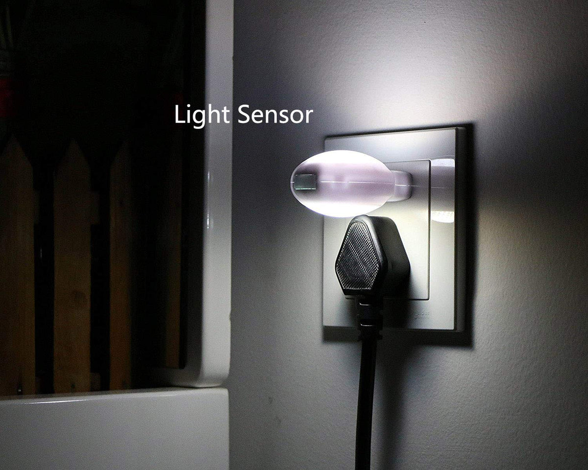 Omeet narrow-design night light fits outlets without blocking space.