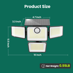 omibee 3000LM solar lights with 280-degree coverage for yards and gardens