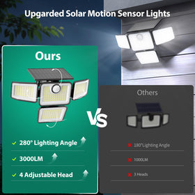 omibee 3000LM solar lights mode switch showing different lighting options