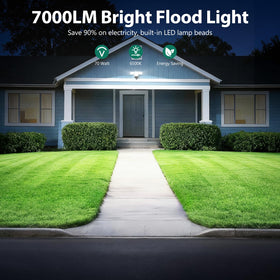 Omibee 70W LED security light with IP65 rating ready for rain and dust.