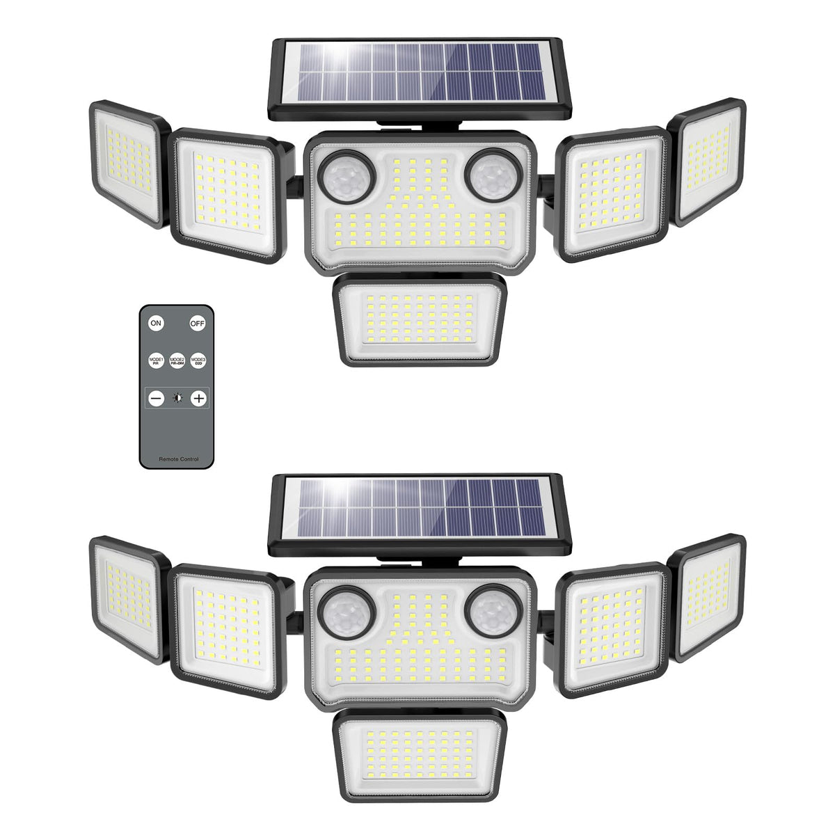 Omibee solar lights outdoor front view with bright coverage for driveways.
