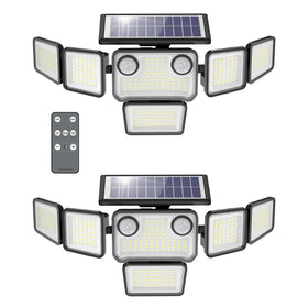 Omibee solar lights outdoor front view with bright coverage for driveways.