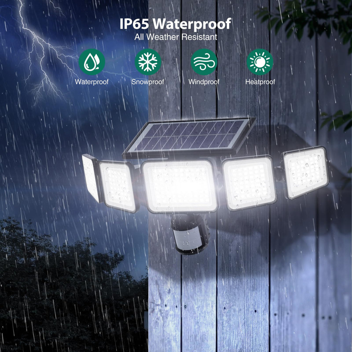 Omibee solar panel and 2200mAh battery power reliable nightly lighting
