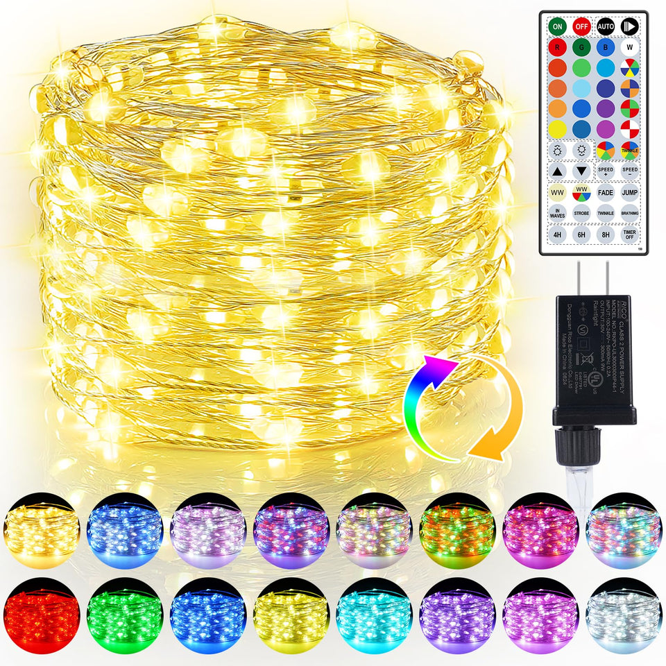 OMIKA 50ft fairy lights with remote control for versatile indoor and outdoor ambiance.