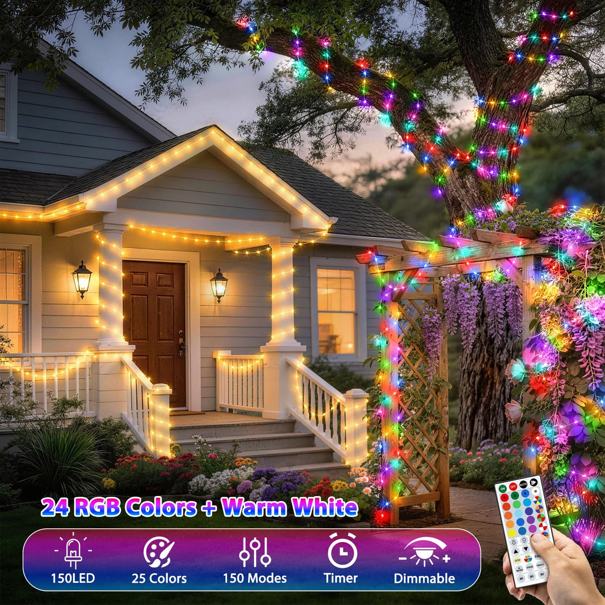OMIKA rgb-warm-white modes for flexible scene settings.