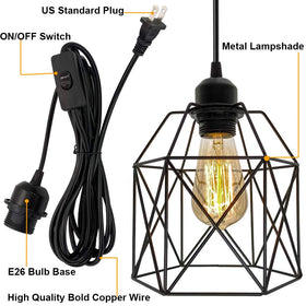 OmiSun pendant fixture with on/off switch for easy local control.