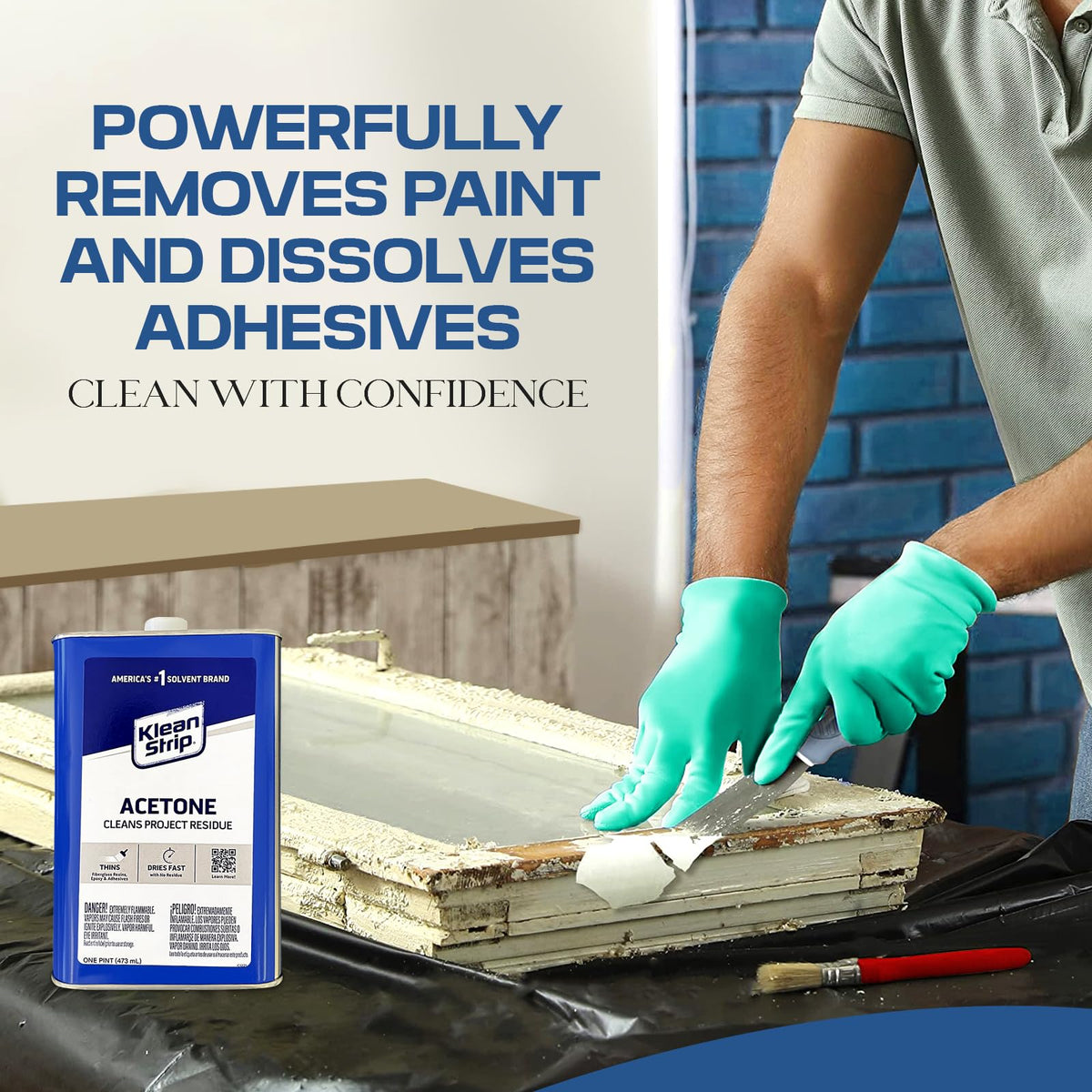Omni Depot protective gloves shown with the acetone bundle.