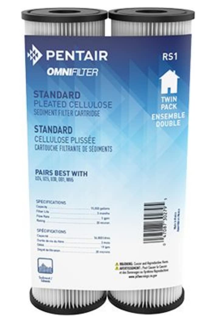 OMNIFilter RS1 sediment cartridge filters particulates down to 20 microns for cleaner water.