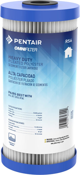 OMNIFilter RS6 sediment filter reduces dirt and protects plumbing and appliances.