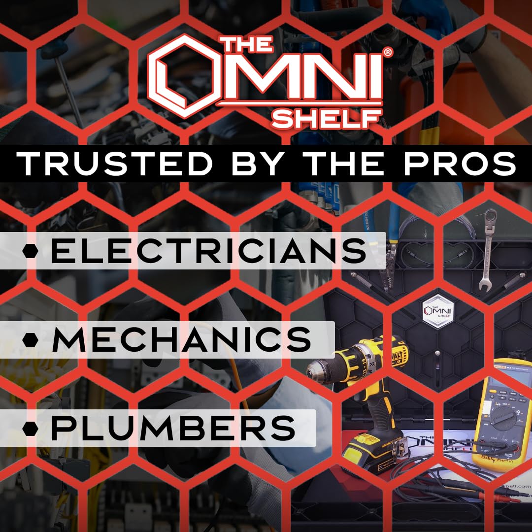 Deep shelf supports most trade tools and devices during transport.
