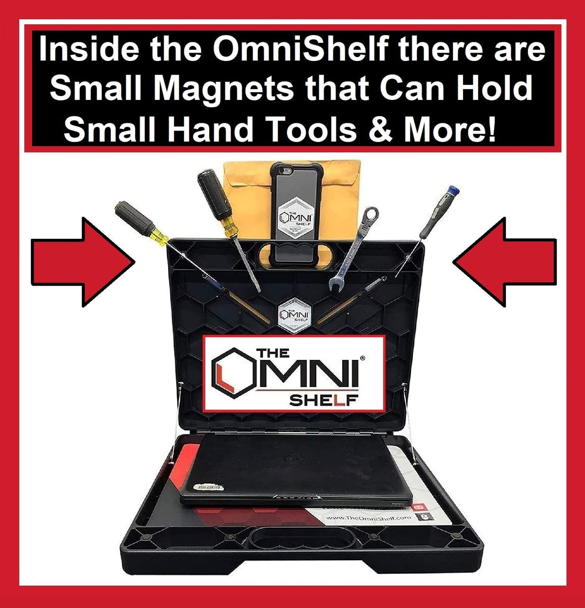 Honeycomb design reinforces The OmniShelf's sides for added durability.