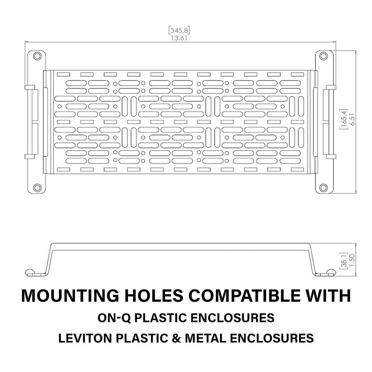 On-Q AC1050 vertical installation, versatile mounting for tight spaces.