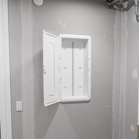 Cable management channels keep wires organized inside the enclosure.