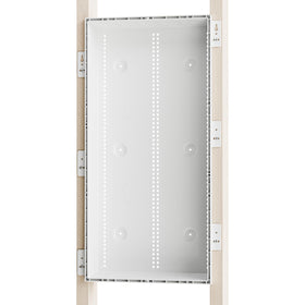 Wall-mount installation demonstration for surface or recessed setup.