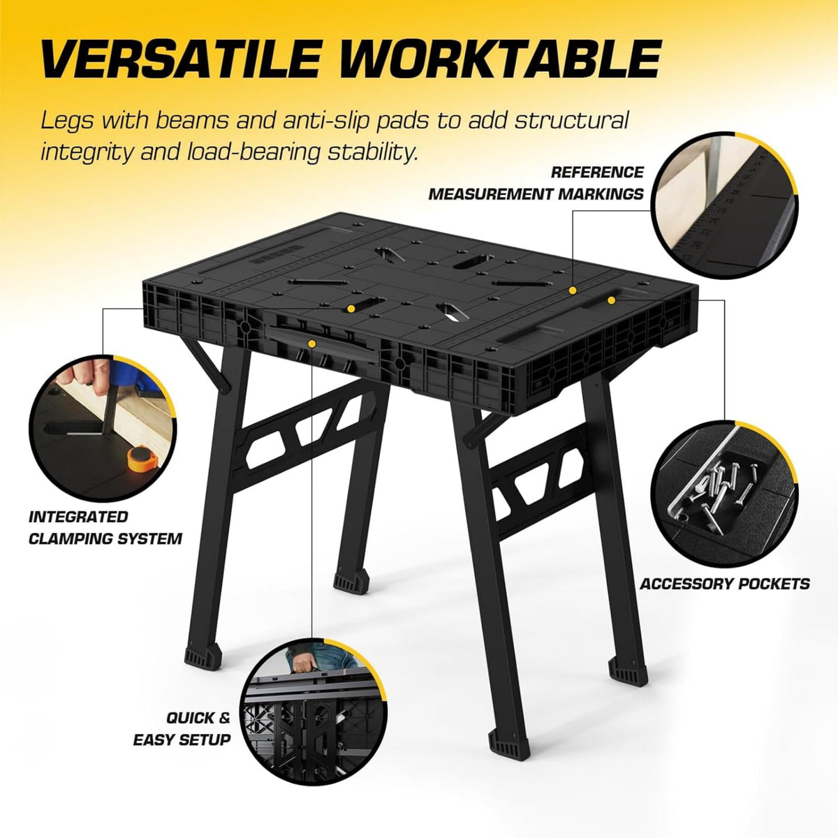 ONCUPID Express folding table folding-action showcases quick setup in seconds.
