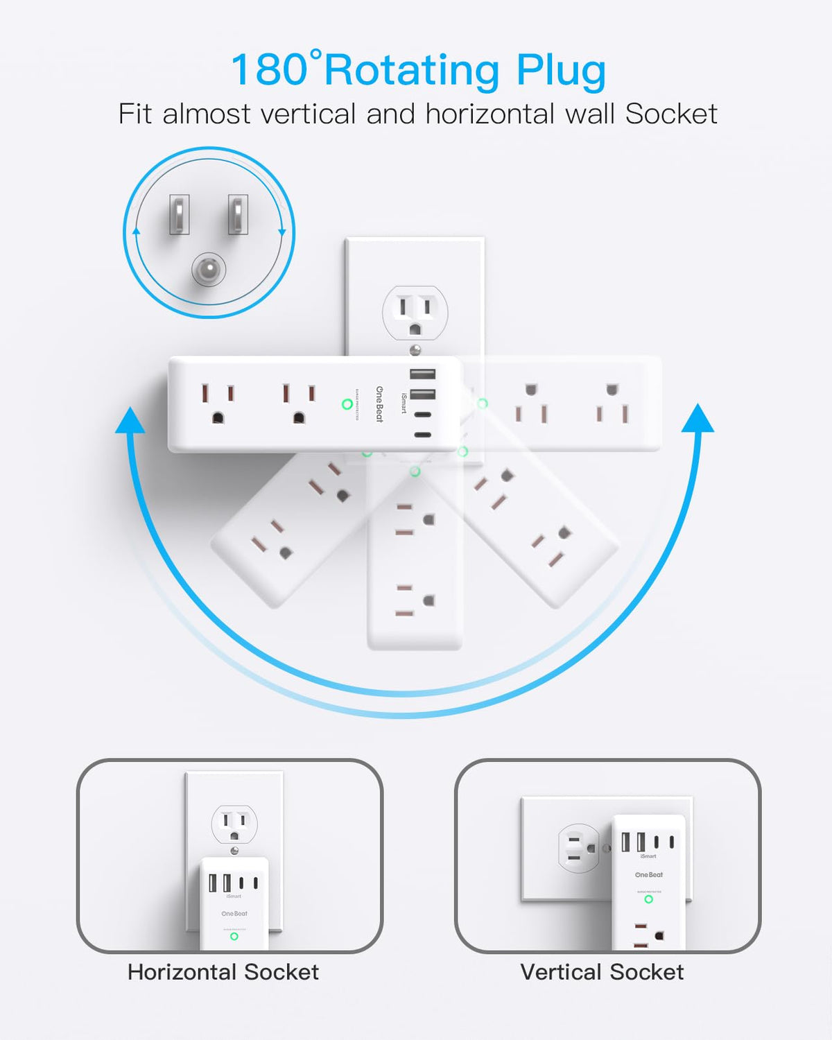 Three-sided design with wide outlet spacing for large plugs