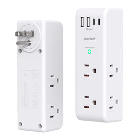 One Beat surge protector with rotating plug for flexible placement