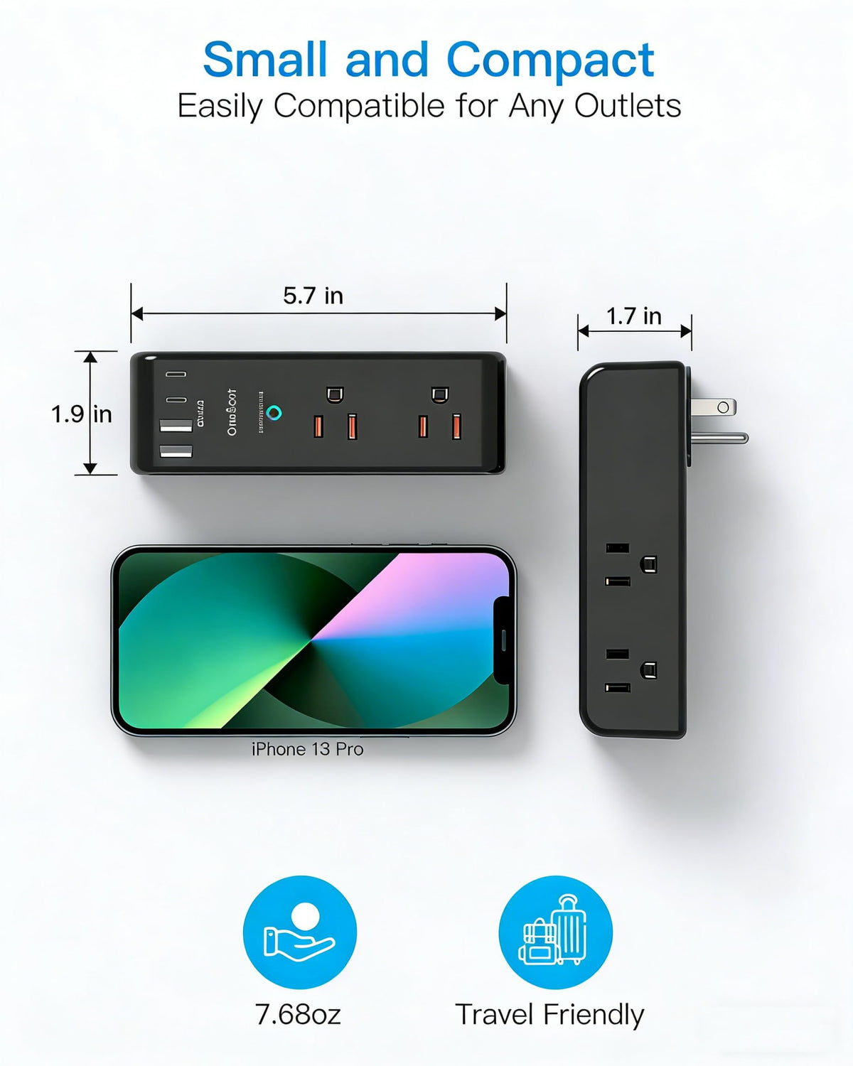 One Beat surge protector fire-resistant ABS shell ensures safe home use.