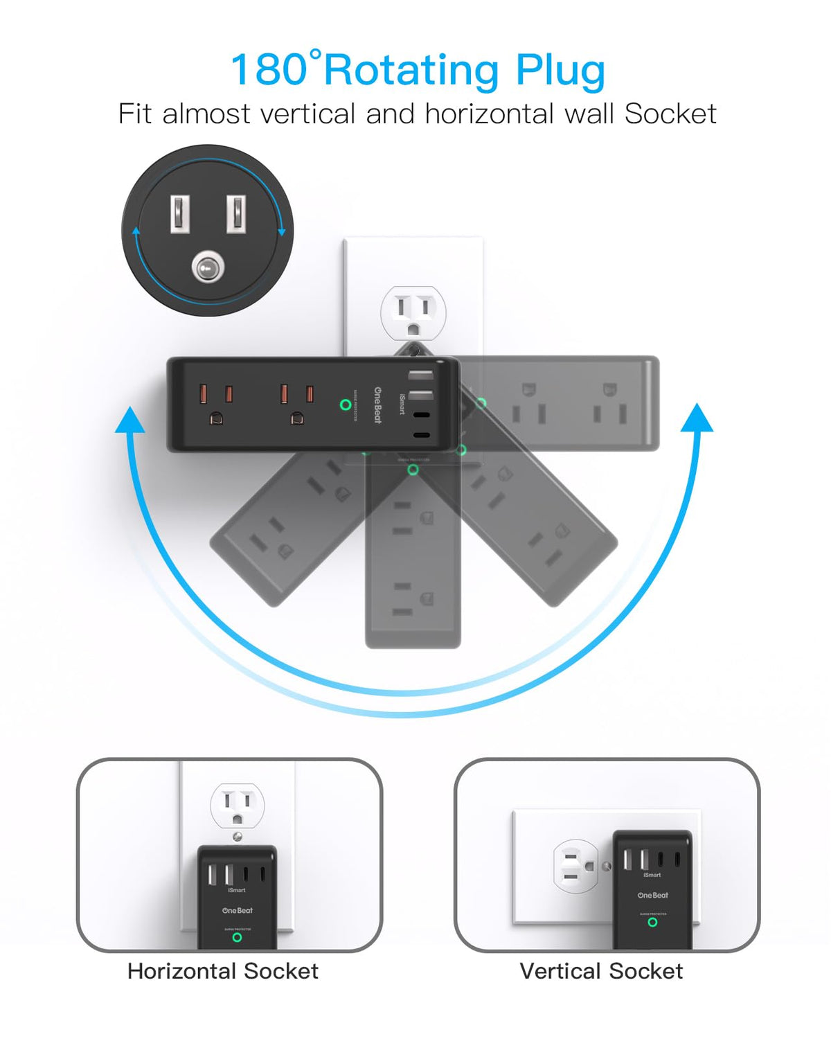 One Beat surge protector six outlets for multiple devices on one hub