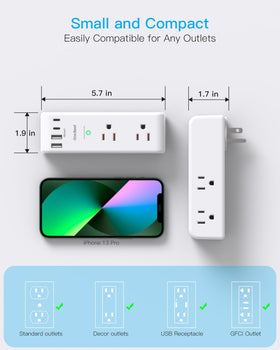 White two-pack power strips for home office setups