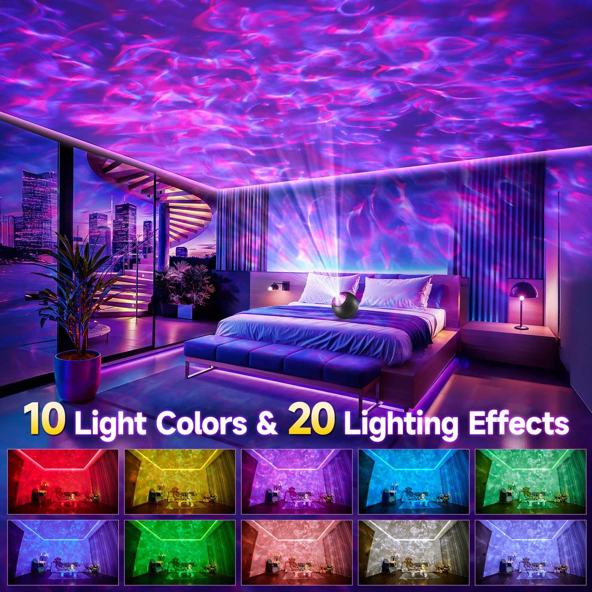 One Fire Galaxy Projector with colorful nebulae lighting enhances mood in any room.