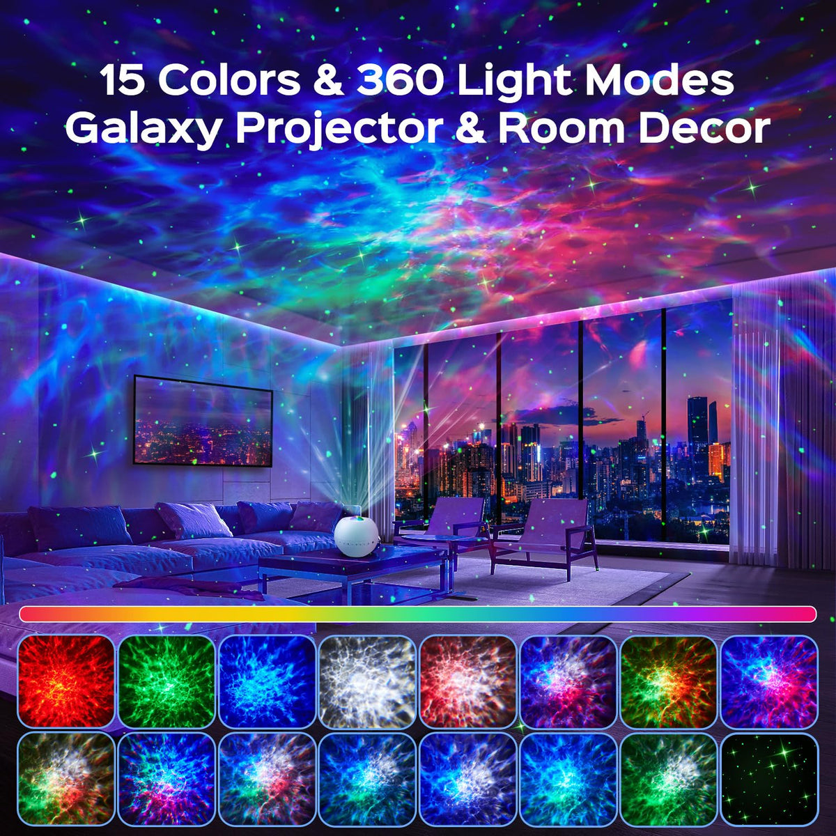 One Fire Galaxy Projector remote control enabling quick color and brightness adjustments