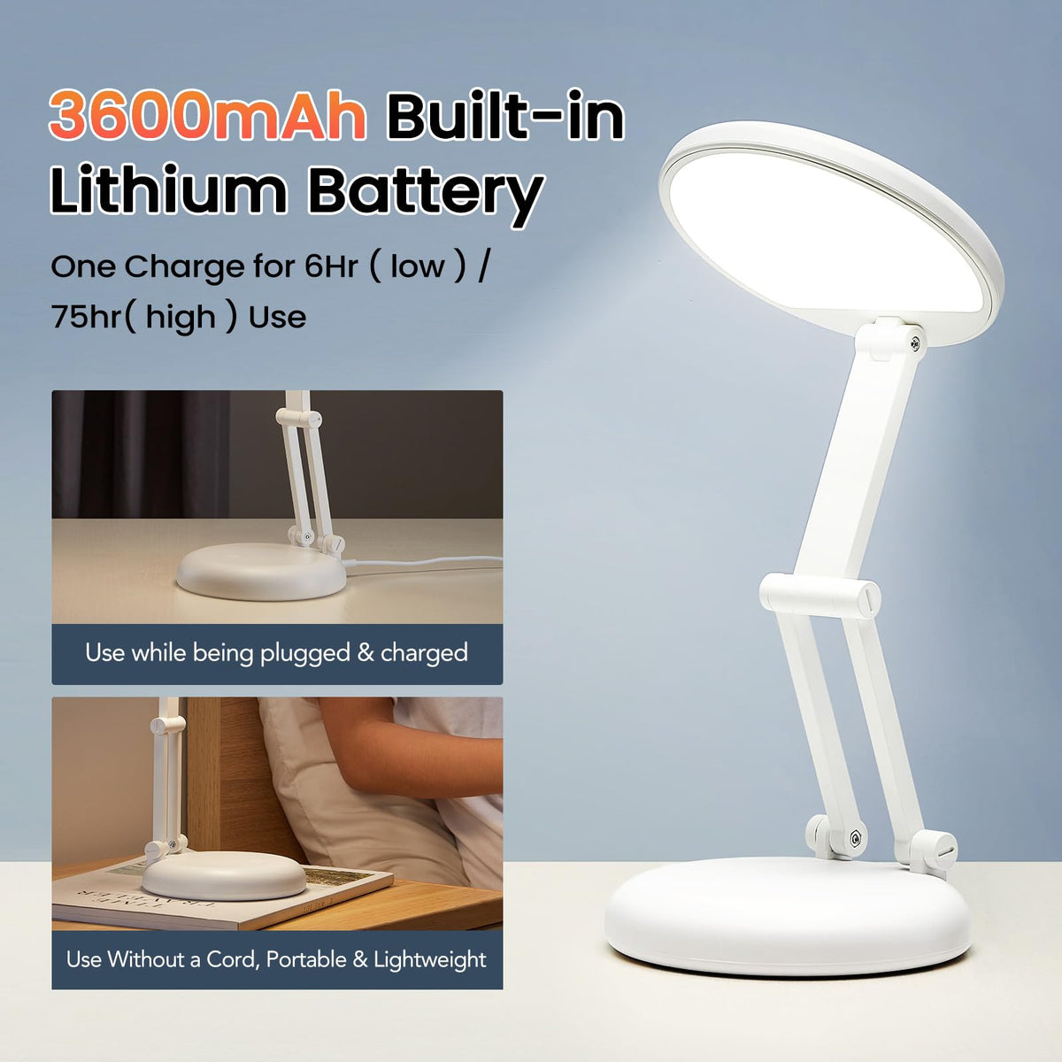 One Fire LED desk lamp with warranty support for confident shopping.