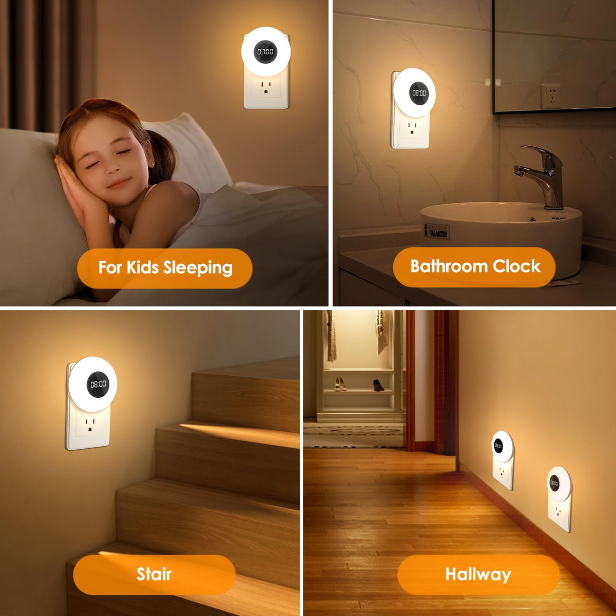 One Fire Night Light Clock energy saver and long life