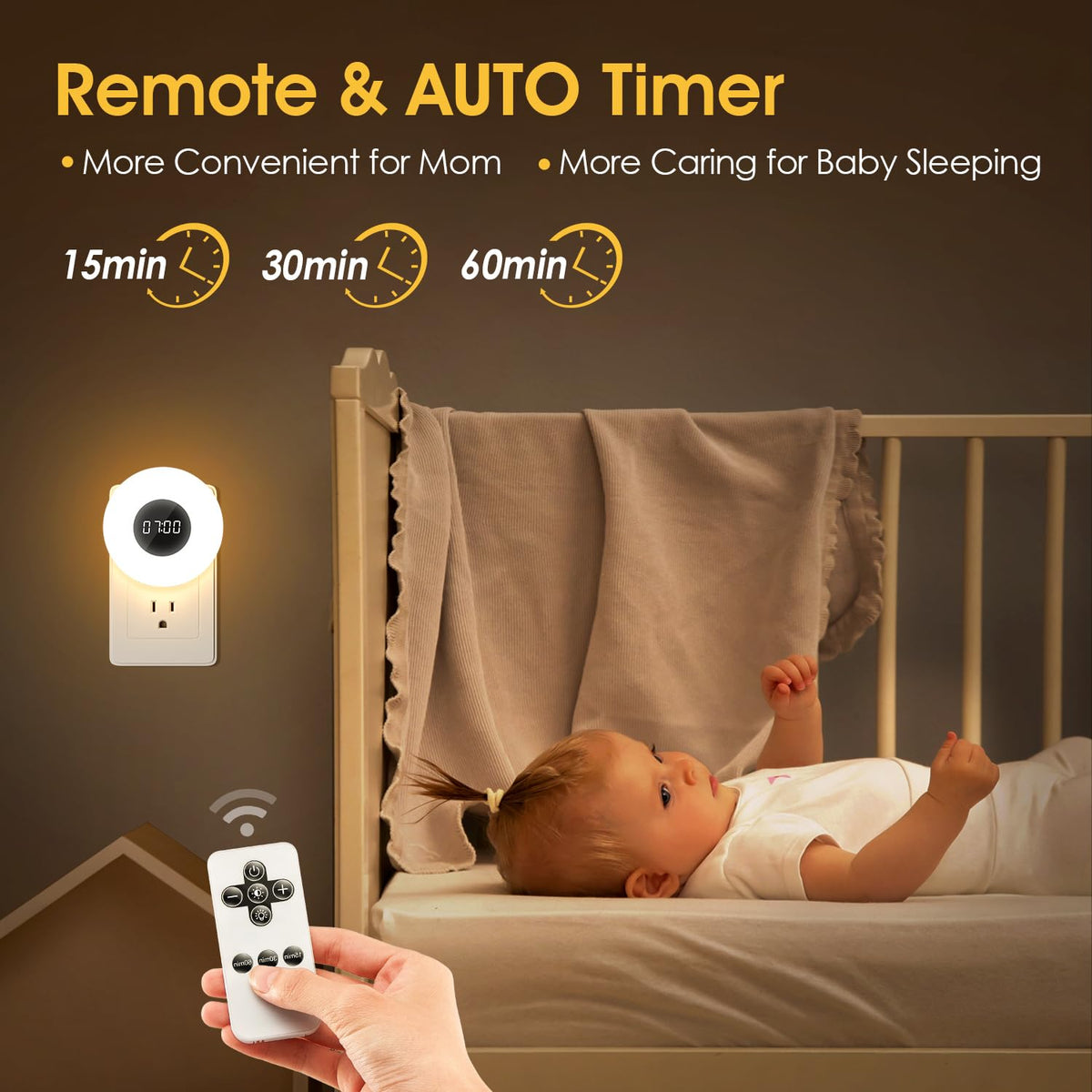 One Fire Night Light Clock plug-in design fits any outlet