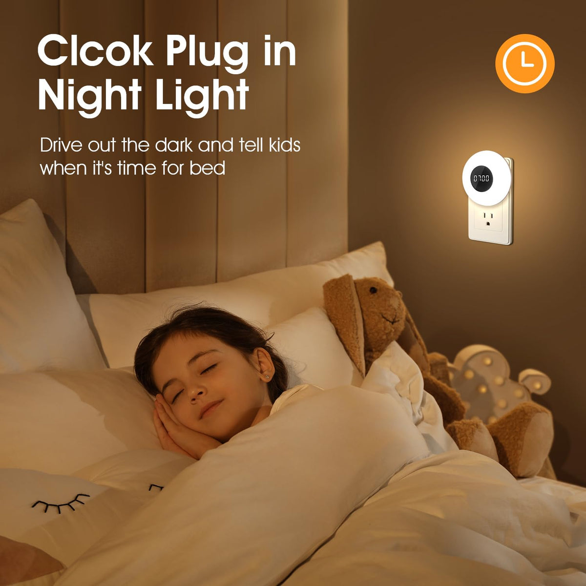 One Fire Night Light Clock remote control for easy dimming