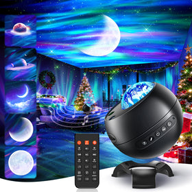 One Fire northern lights projector creates immersive ceiling sky for bedroom ambiance.