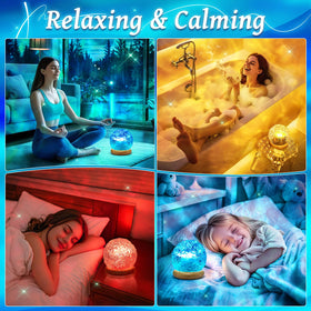 One Fire ocean lamp projection on ceiling creating tranquil sea-inspired atmosphere