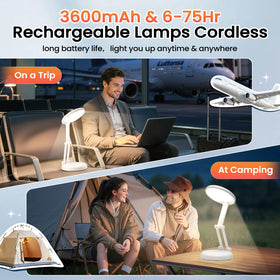 One Fire rechargeable lamp 3600mAh powering long sessions without cords.