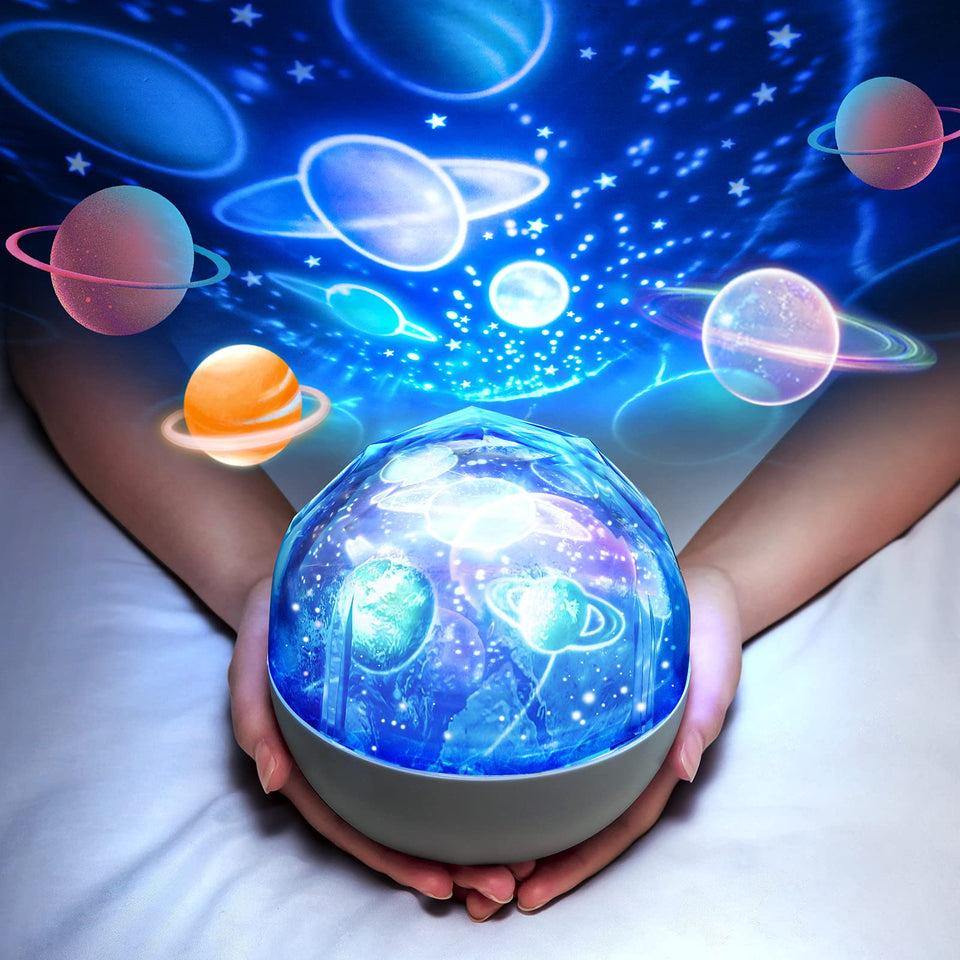 One Fire Solar System night light projects stars on the ceiling for kids