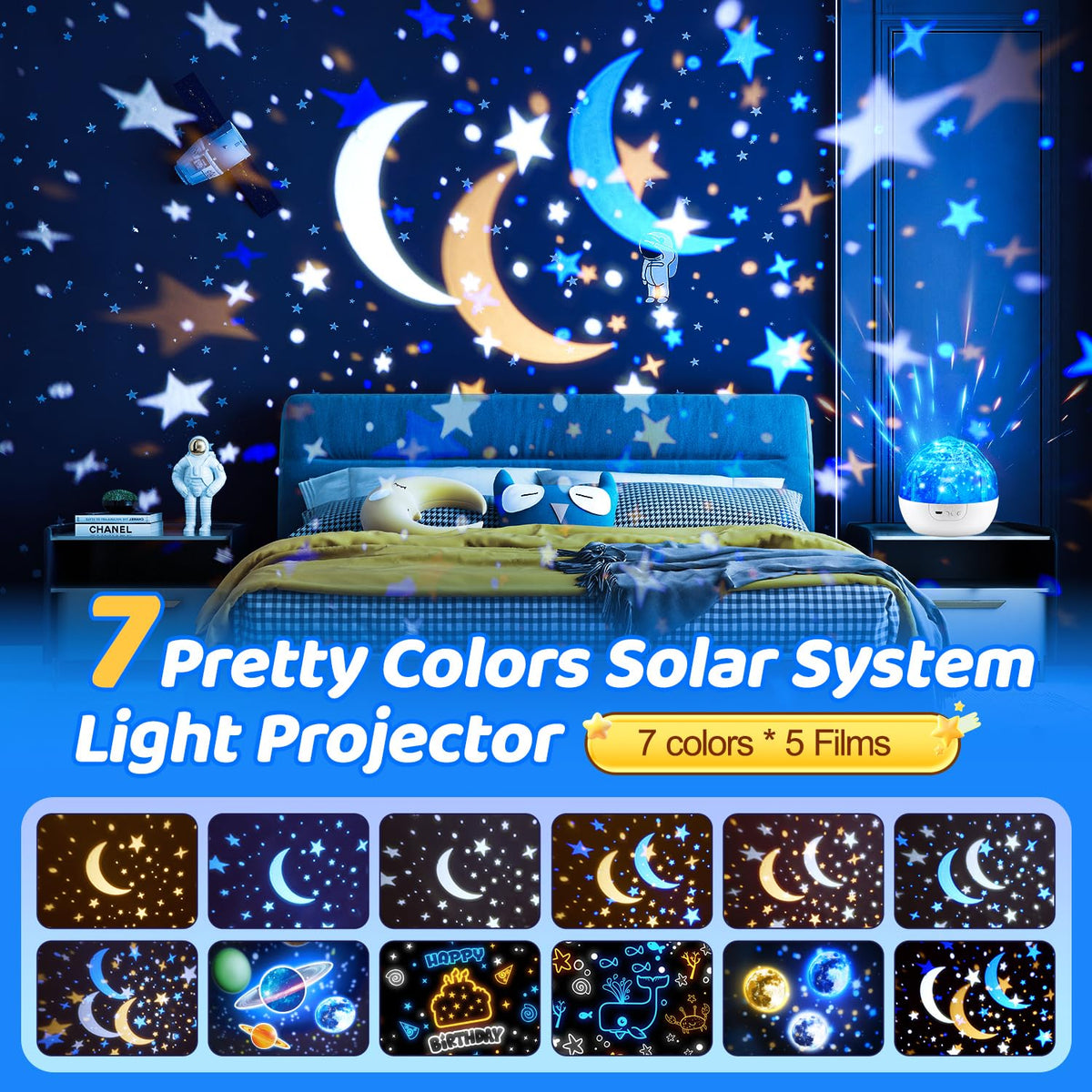 One Fire night light with five films brightens kids' space imagination