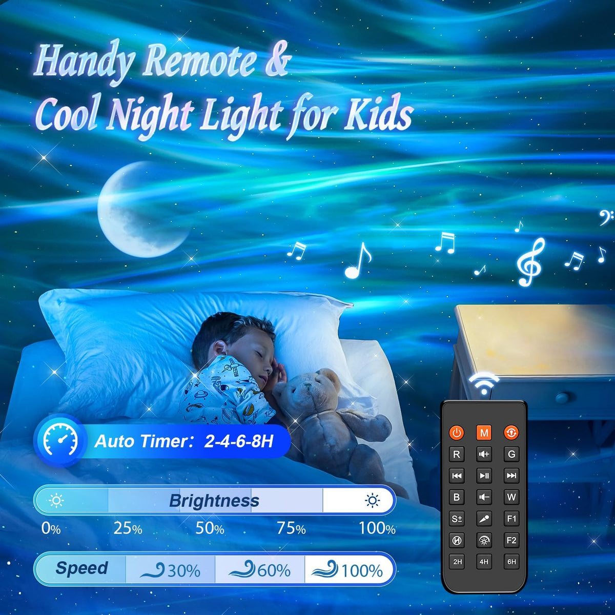 One Fire auto-off timer saves energy after bedtime.