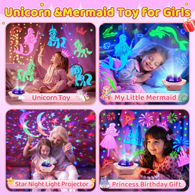 One Fire Unicorn Night Light Projector delivering 96 projections for a magical ceiling show