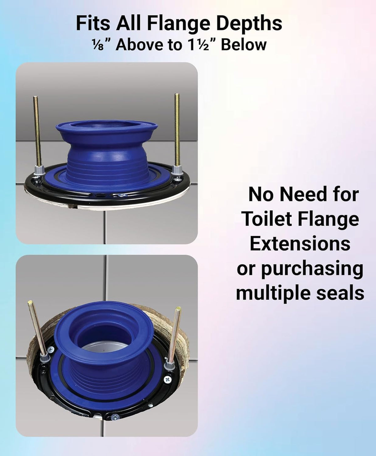 One-N-Done reusable rubber seal ready for multiple flange depths.