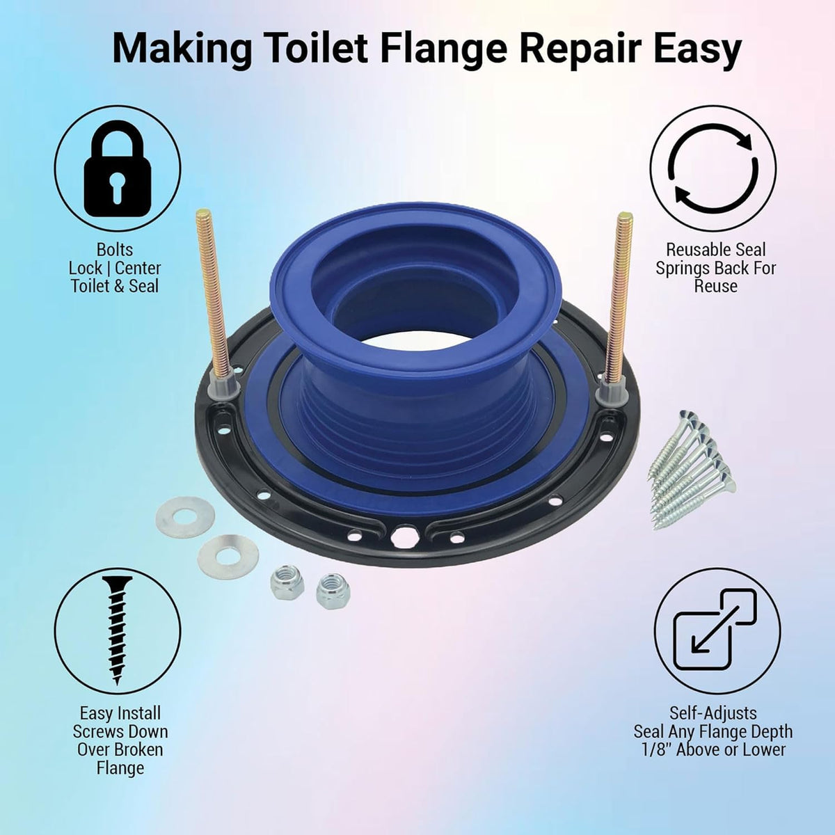 One-N-Done seal in action sealing the toilet base without wax.